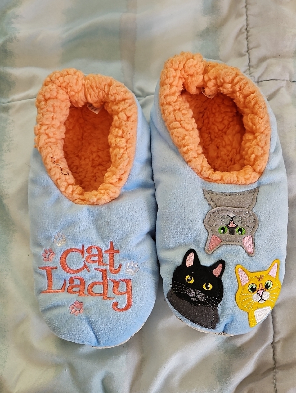 Snoozies Cat Lady Slipper Socks Size L